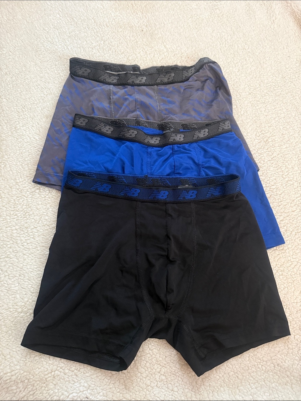 New Balance Boxer Briefs Trio - Black, Blue, Gray